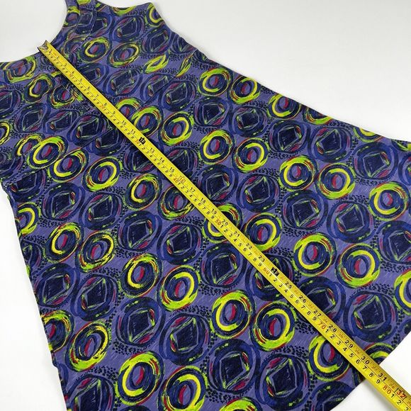 Rei Tank Dress Sz M Indigo Abstract Swirls Knee Length Fit & Flare Stretch - Picture 10 of 13